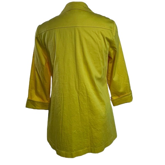 Spense Trench Coat Womens Button Up Yellow M - Picture 3 of 8